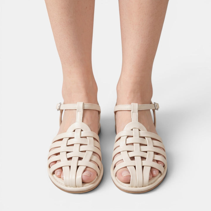 Sandalias Mujer Pescador Piel Trenzadas