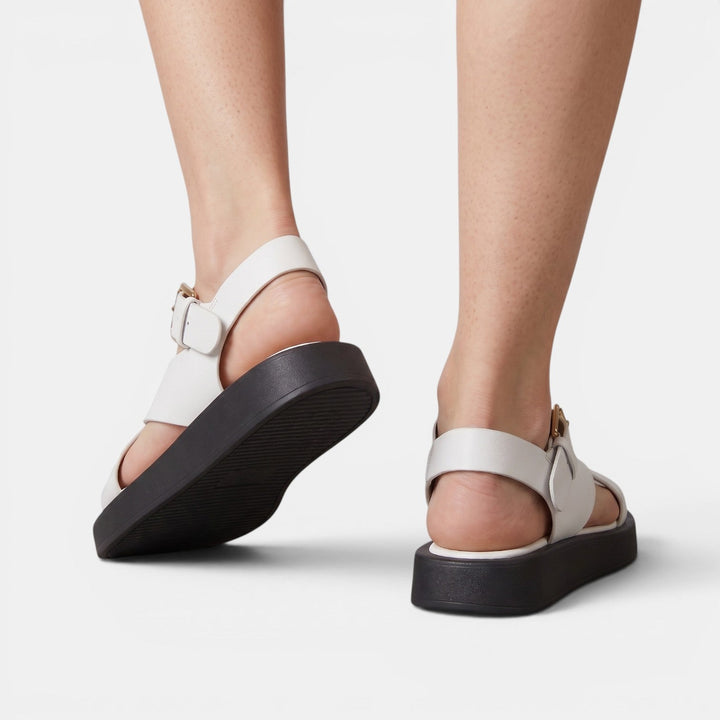 Sandalias Plataforma Mujer Piel Cruzadas