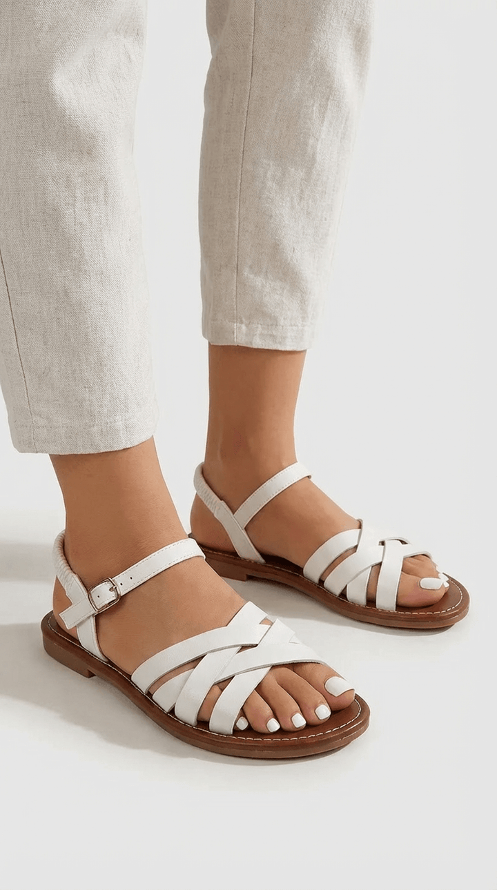 Sandalias con tiras cruzadas