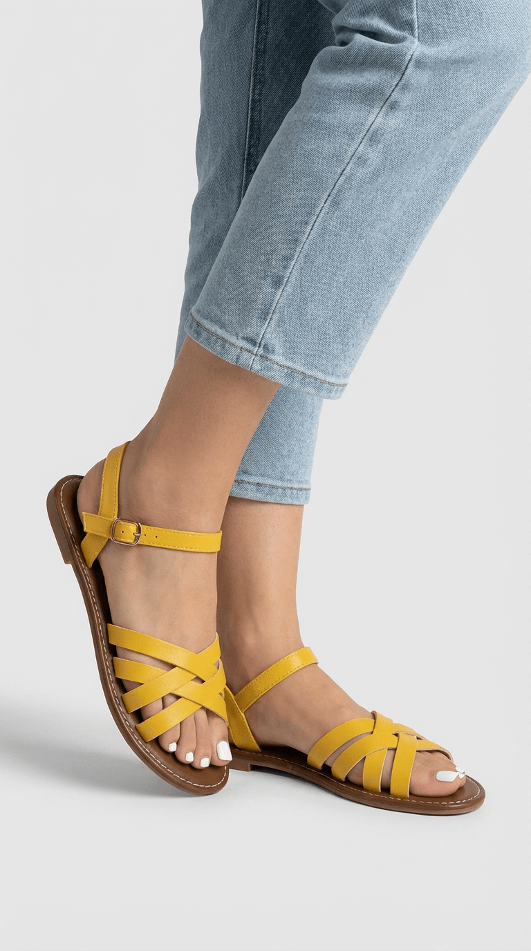 Sandalias con tiras cruzadas