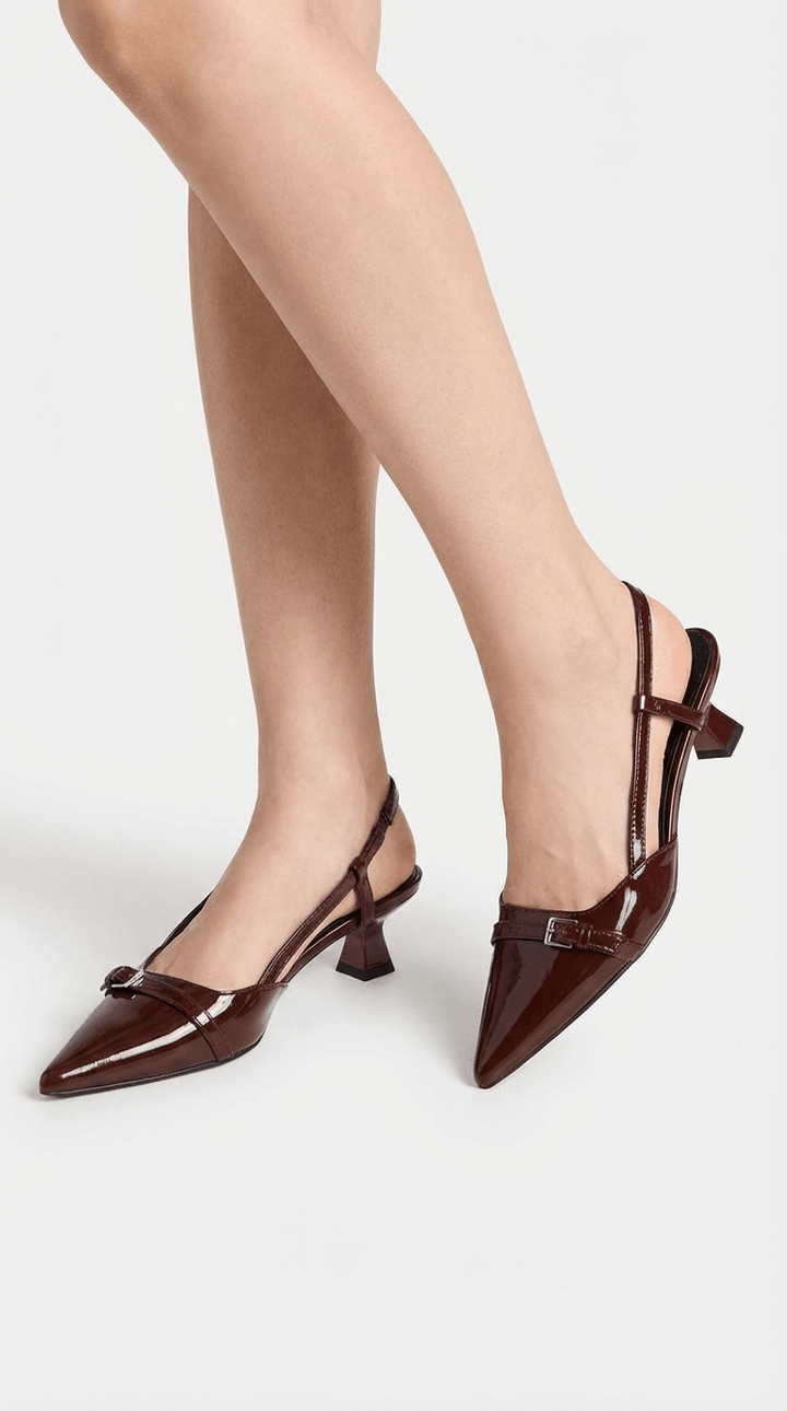 Tacones de gatito de cuero Elara