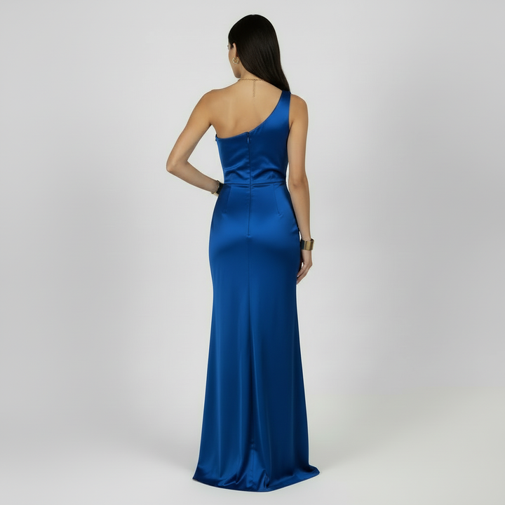 Vestido Largo Asimétrico Mujer de un Hombro - Sin Mangas