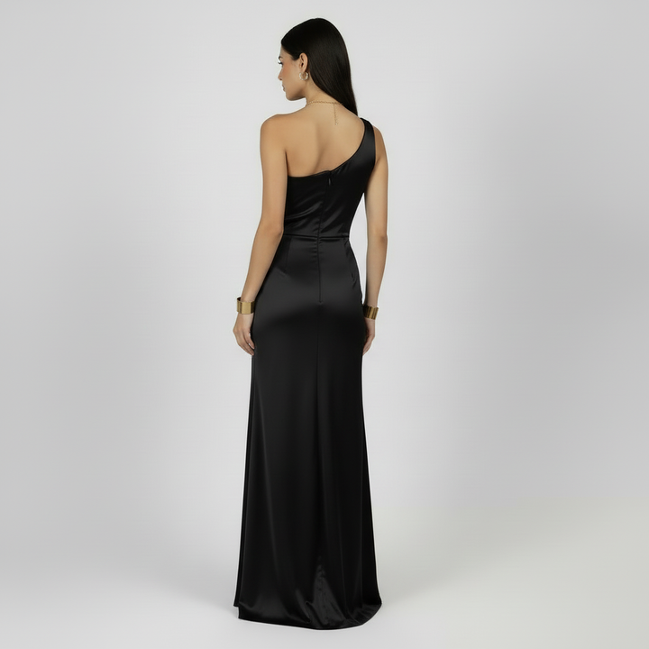 Vestido Largo Asimétrico Mujer de un Hombro - Sin Mangas