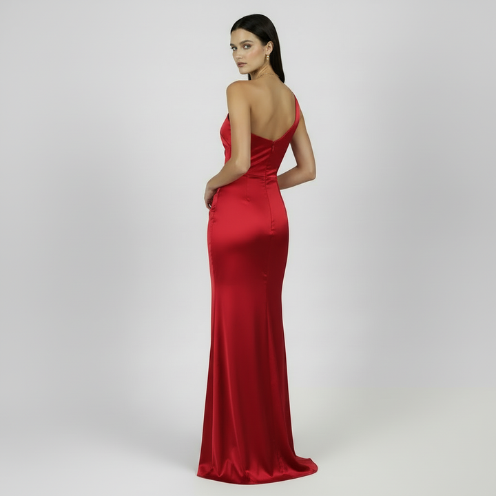 Vestido Largo Asimétrico Mujer de un Hombro - Sin Mangas