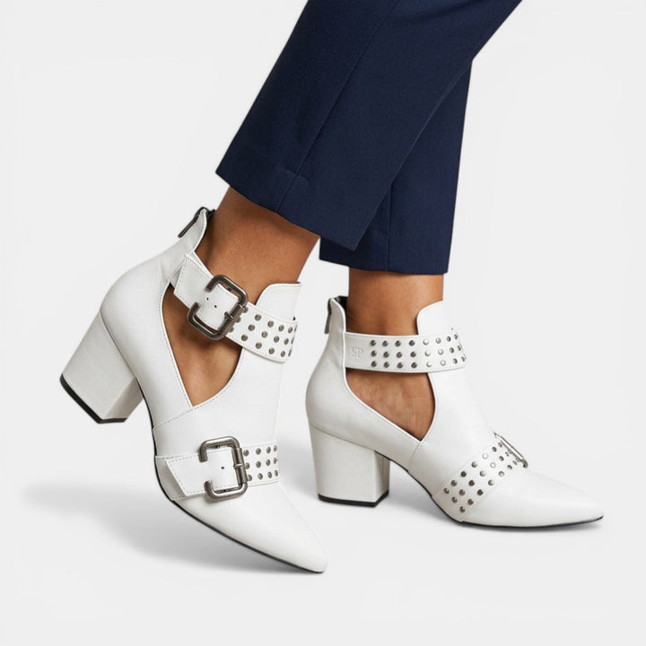 Sandalias Mujer Tacón Alto Cuero