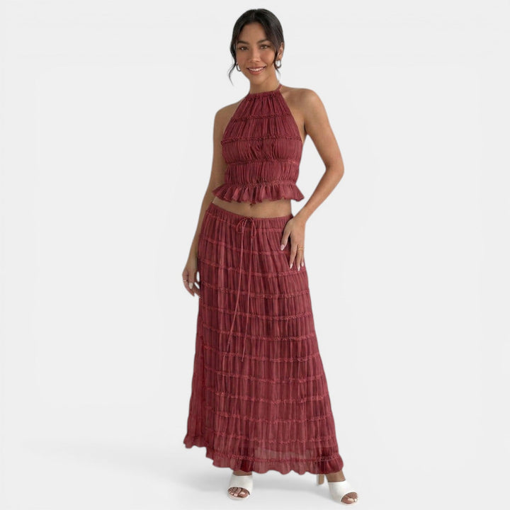 Conjunto Halter Mujer Verano Elegante