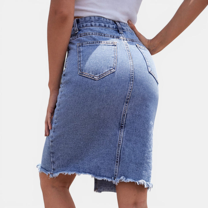 Falda Midi Vaquera Mujer Cintura Alta