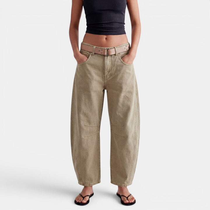 Jeans Mujer Elasticos Tiro Medio Pierna Ancha