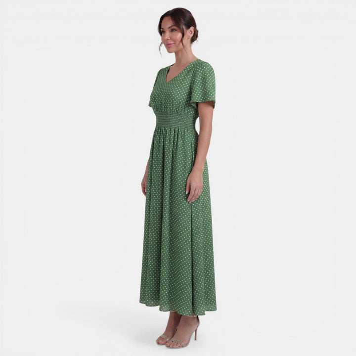 Vestido Midi Mujer Manga Corta