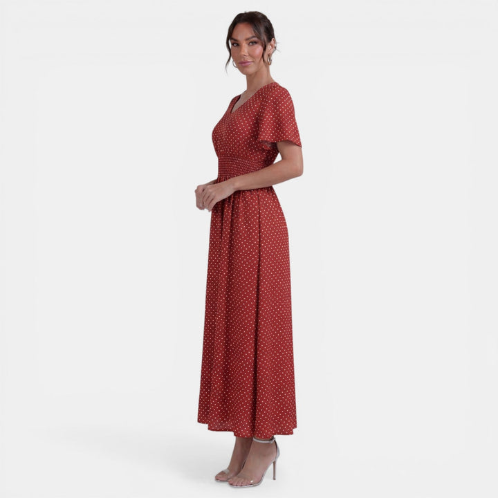 Vestido Midi Mujer Manga Corta