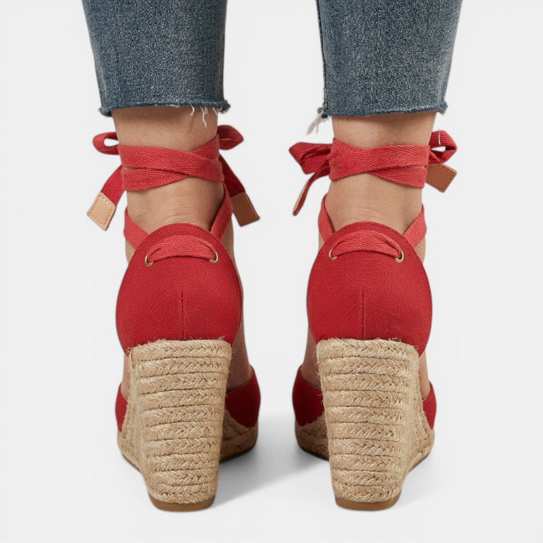 Sandalias Tacón Mujer Encaje