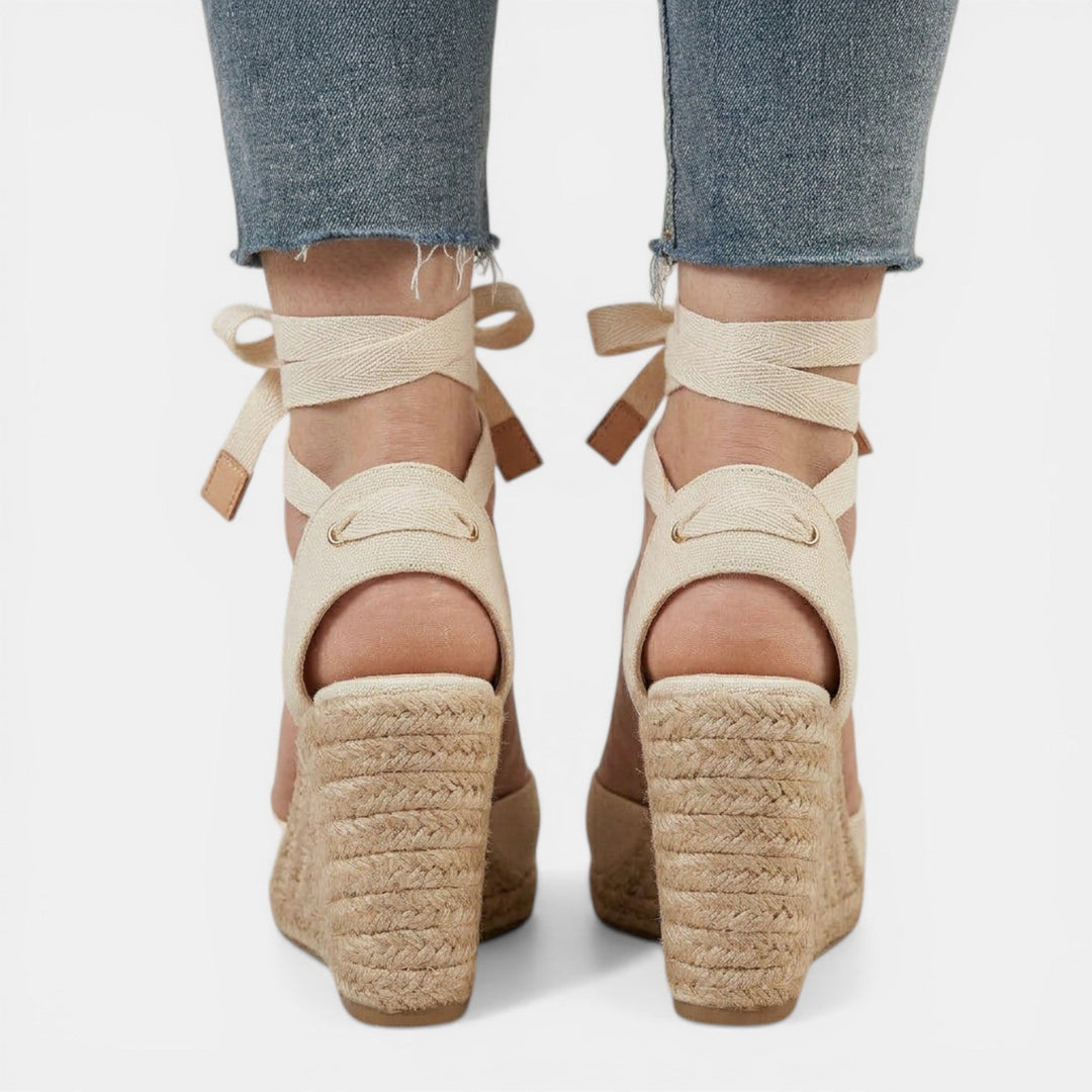Sandalias Tacón Mujer Encaje