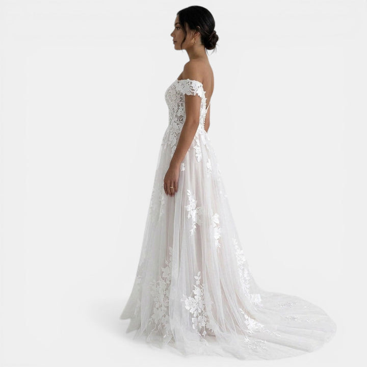 Vestido Novia Encaje Princesa Maxi