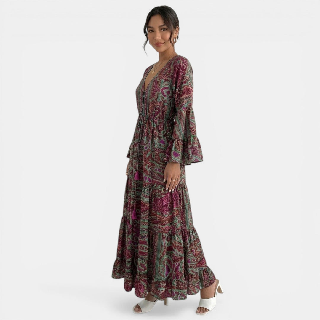 Vestido Largo Boho Floral Mujer