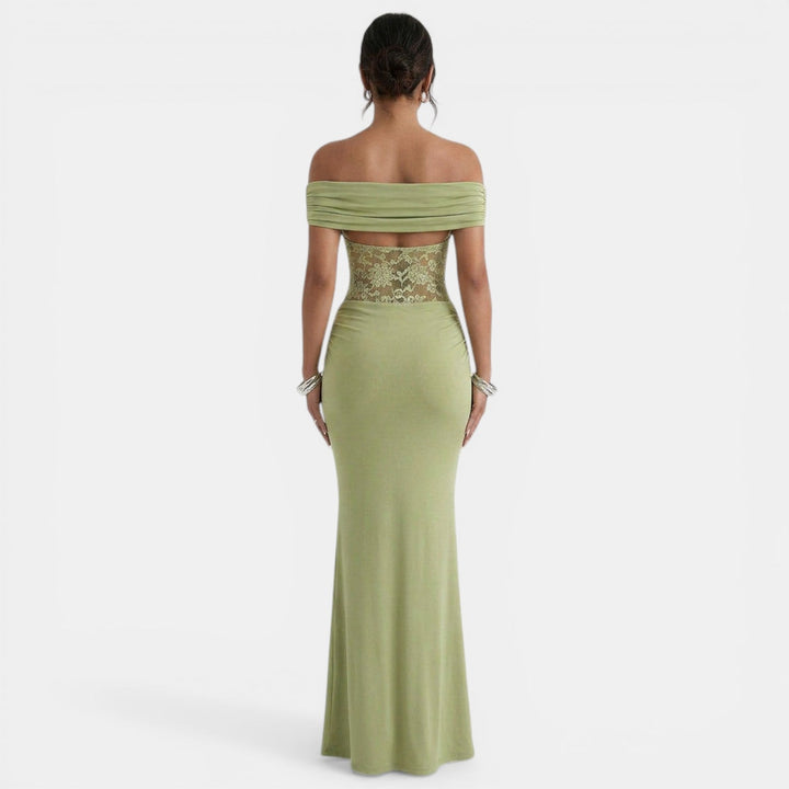 Vestido Maxi Verde Encaje