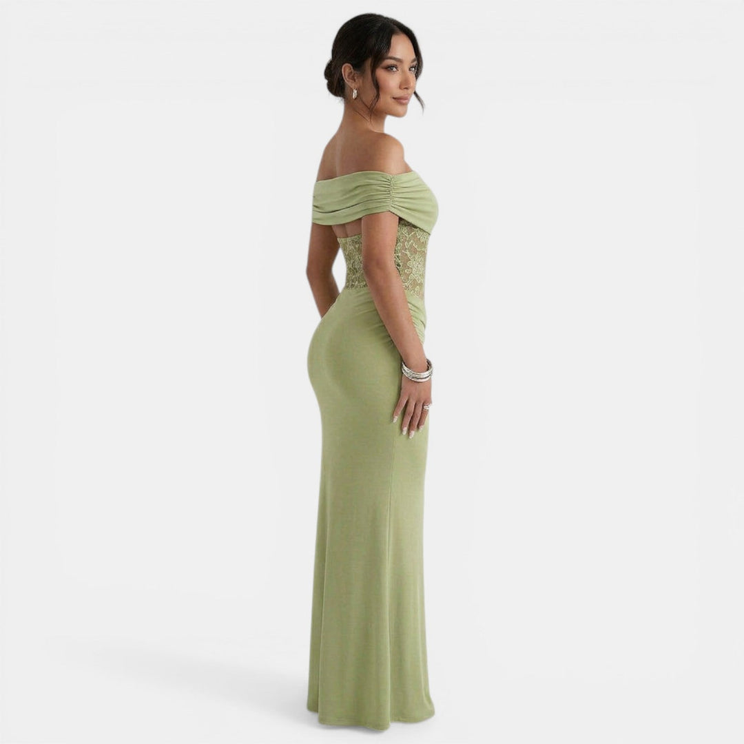 Vestido Maxi Verde Encaje