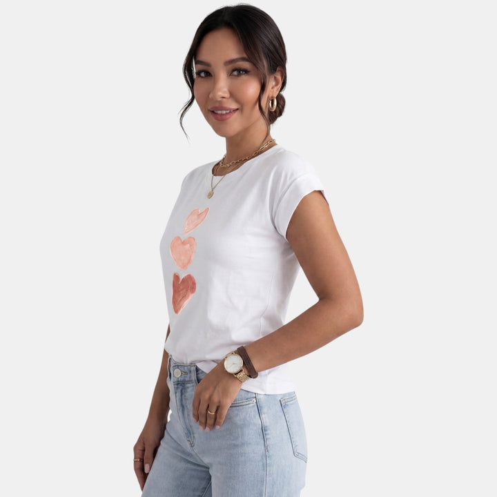 Camiseta Mujer Estampada Cuello Redondo
