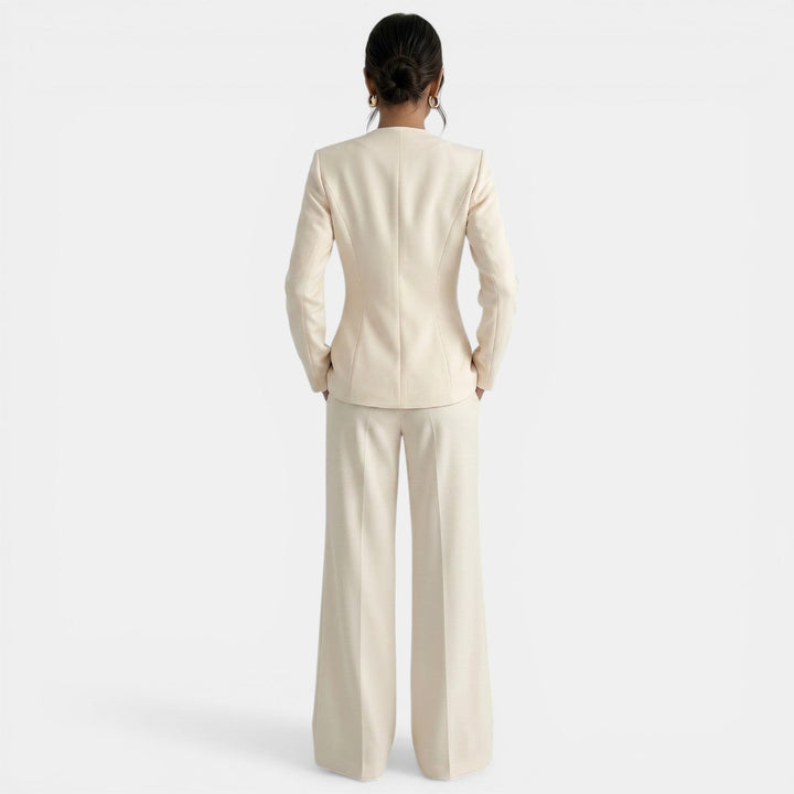 Traje Mujer Blanco Blazer Pantalón