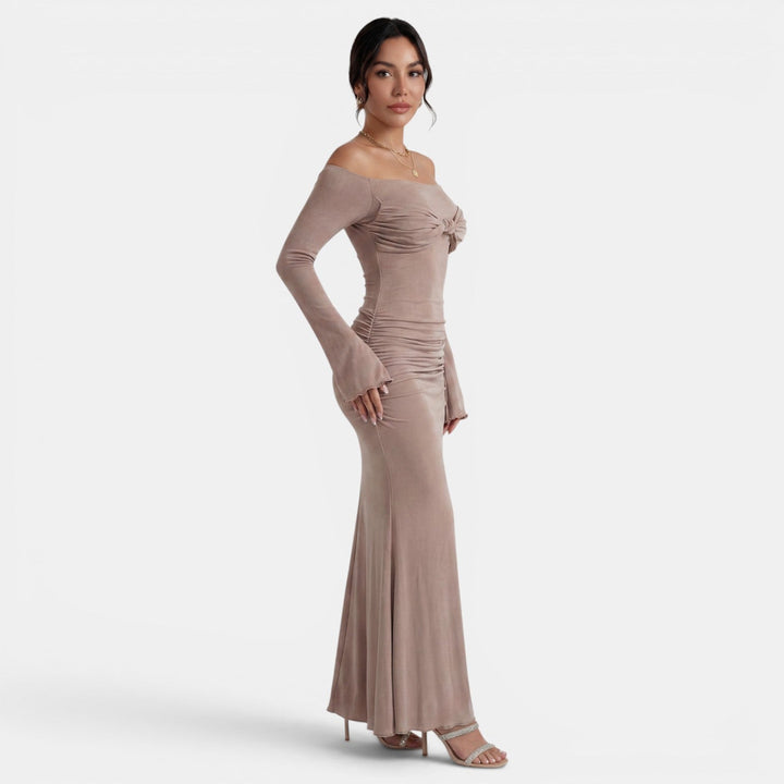 Vestido Maxi Off Shoulder Mujer Ajustado