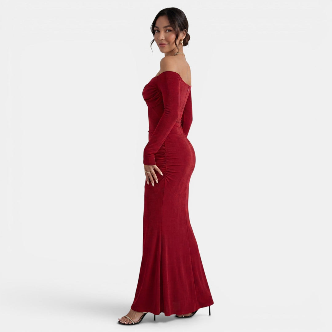 Vestido Maxi Off Shoulder Mujer Ajustado