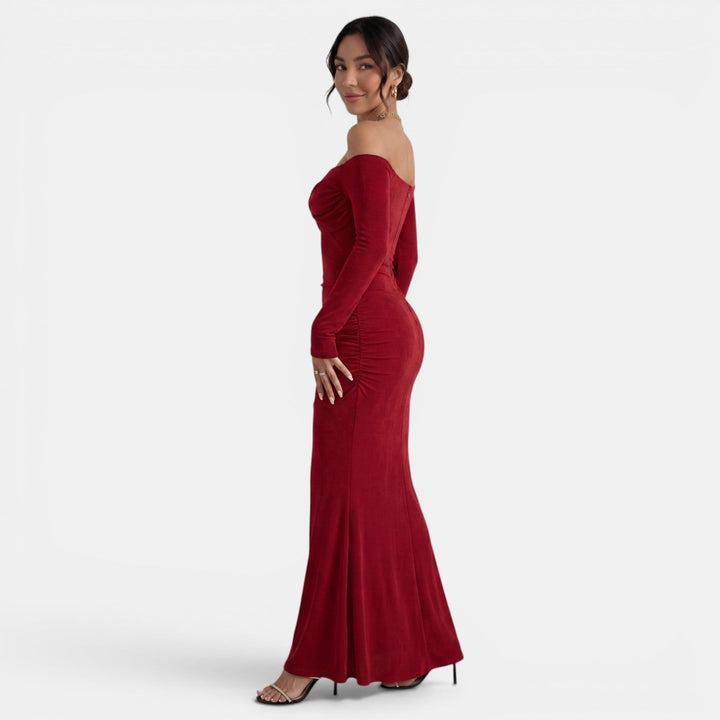 Vestido Maxi Off Shoulder Mujer Ajustado