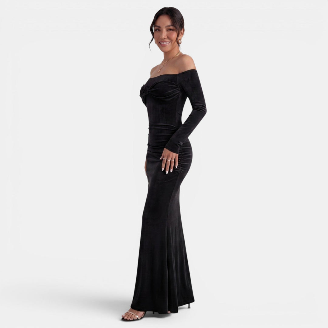 Vestido Maxi Off Shoulder Mujer Ajustado