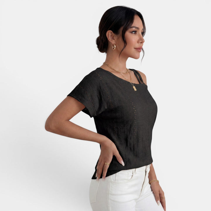 Top Mujer Un Hombro con Calados