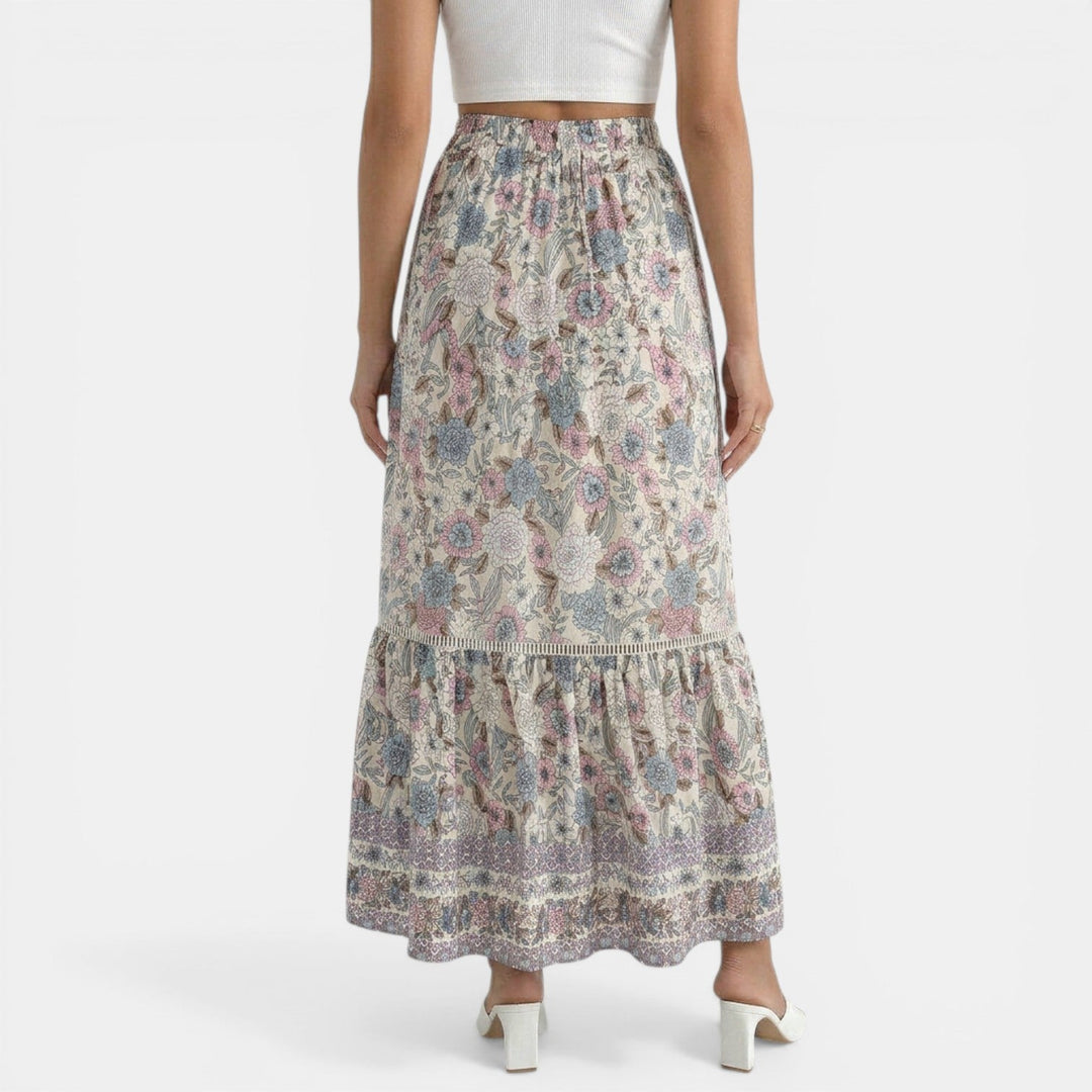 Falda Larga Boho Encaje Floral