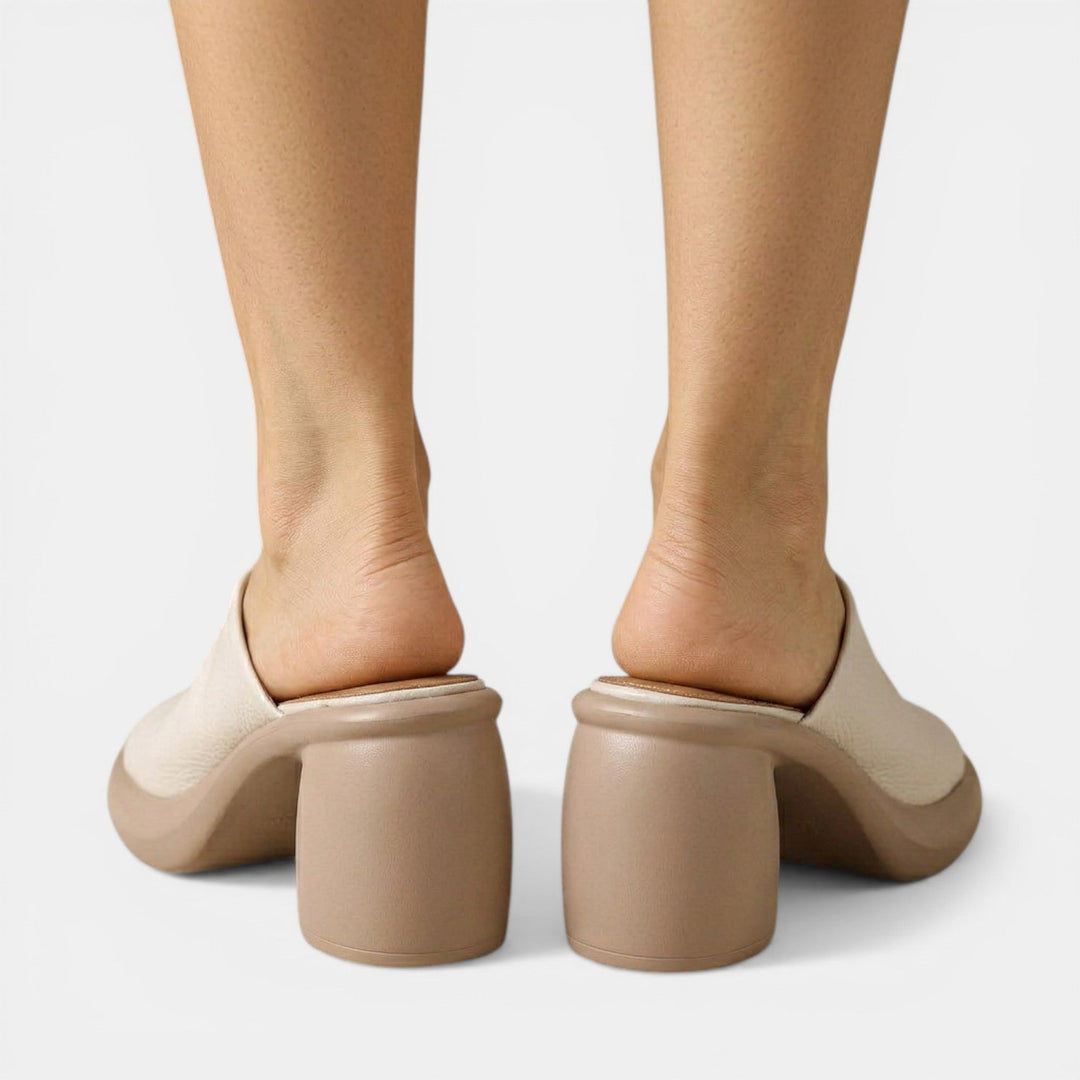 Sandalias Piel Tacón Plataforma Blanco