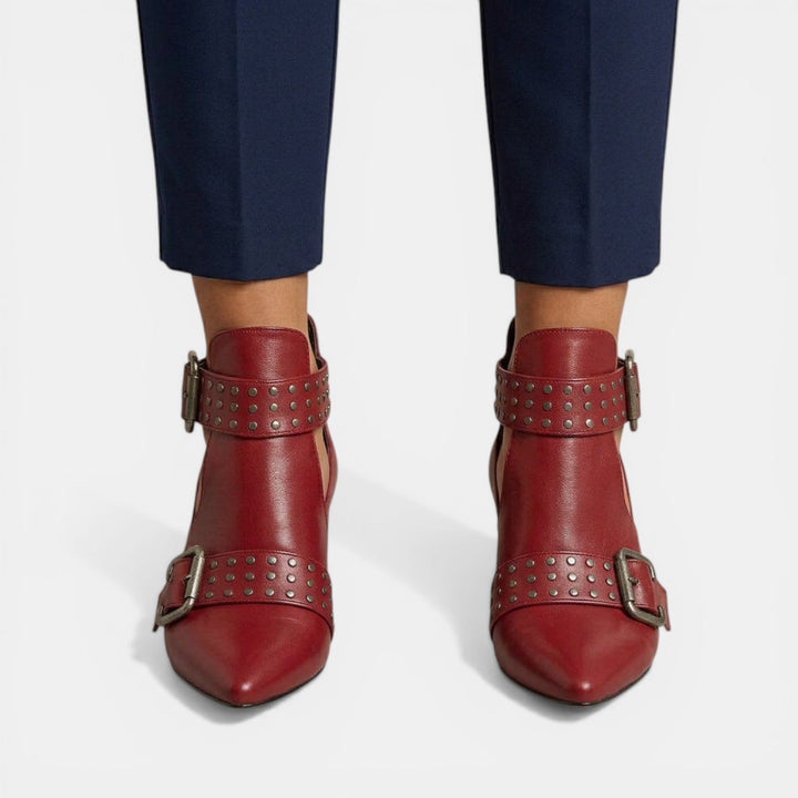 Sandalias Mujer Tacón Alto Cuero