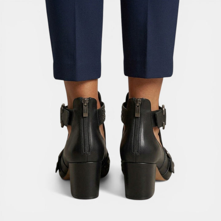 Sandalias Mujer Tacón Alto Cuero