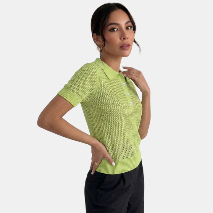 Polo Mujer Punto Transparente