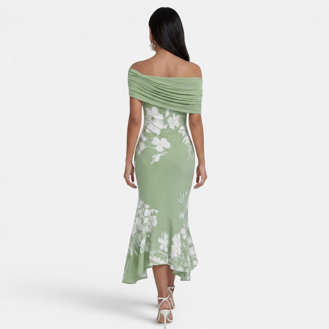 Vestido Midi Floral Mujer Elegante