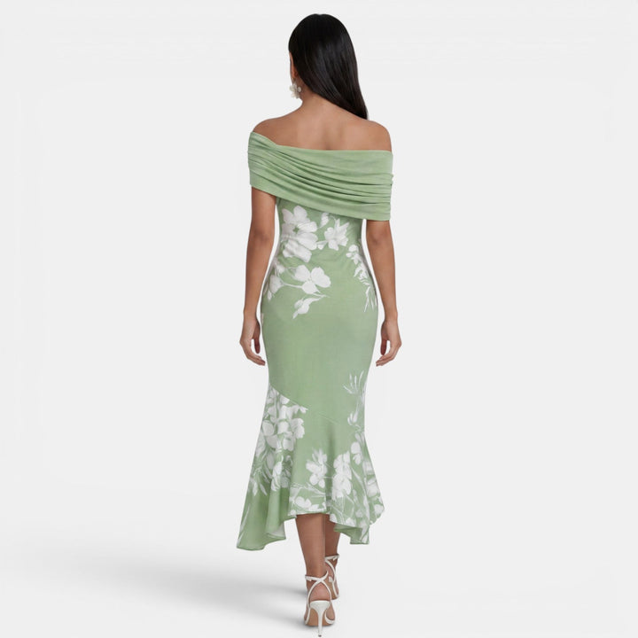 Vestido Midi Floral Mujer Elegante