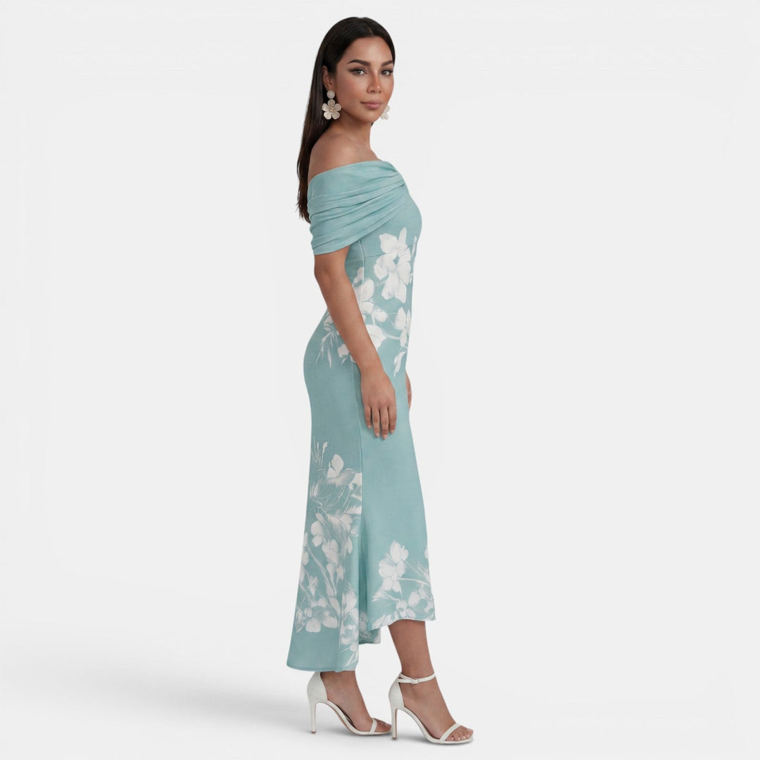 Vestido Midi Floral Mujer Elegante