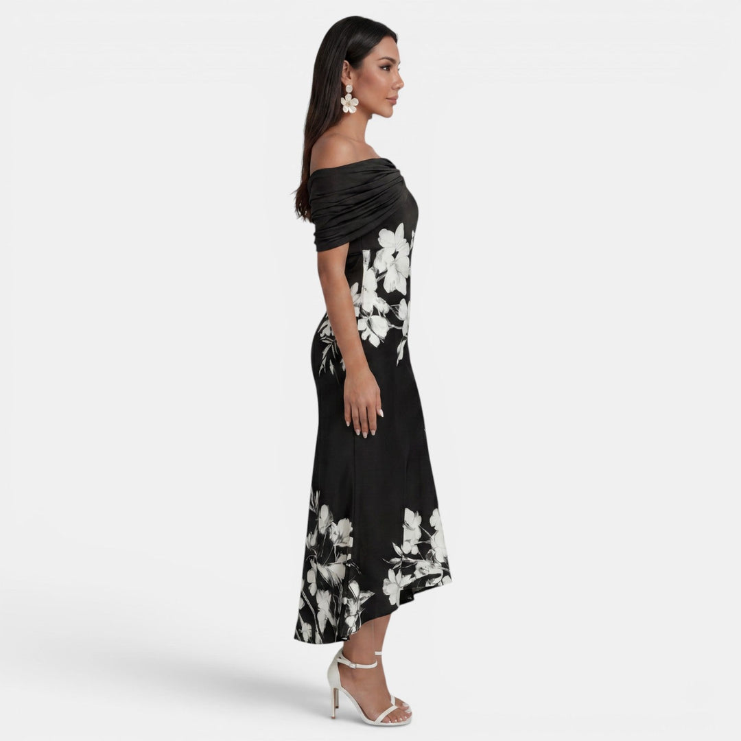 Vestido Midi Floral Mujer Elegante