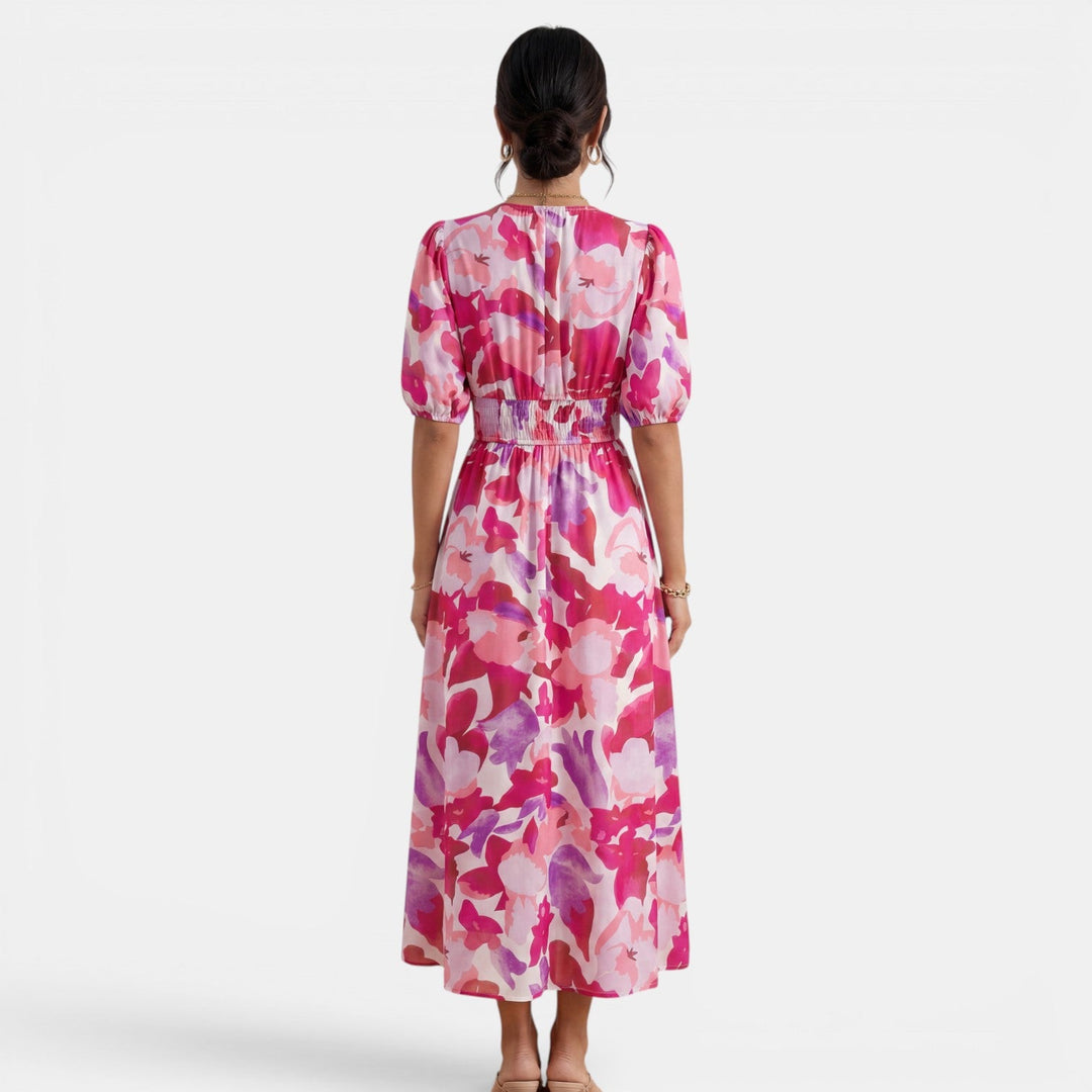 Vestido Midi Floral Mujer Cuello V