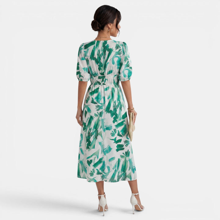 Vestido Midi Floral Mujer Cuello V