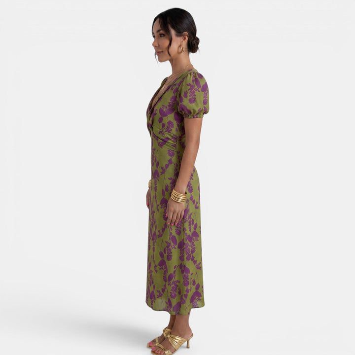Vestido Largo Verano Mujer Floral Cuello V