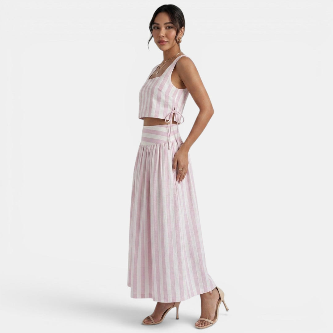 Conjunto Top Falda Rosa Mujer