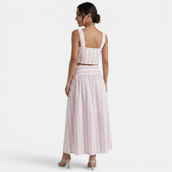 Conjunto Top Falda Rosa Mujer