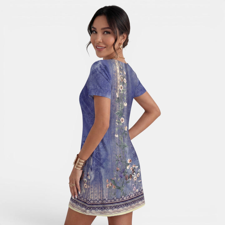 Vestido Midi Mujer Estampado Cuello V