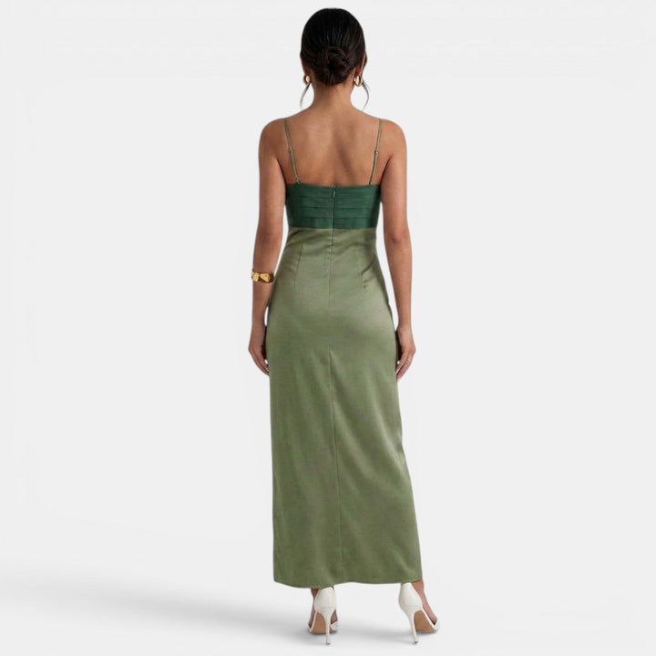Vestido Largo Bicolor Elegante