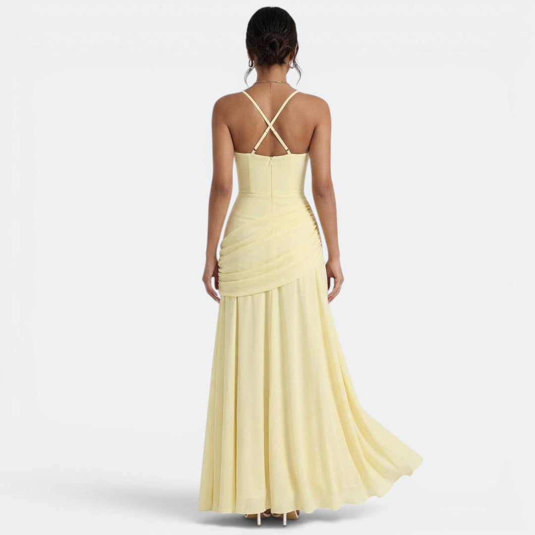 Vestido Largo Amarillo Invitada