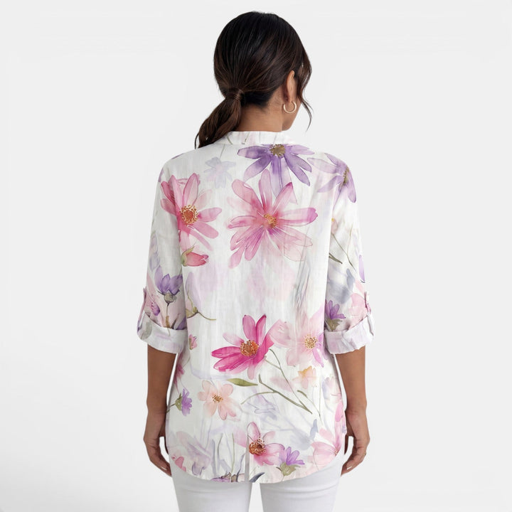 Blusa Mujer Floral Colorida Manga Larga