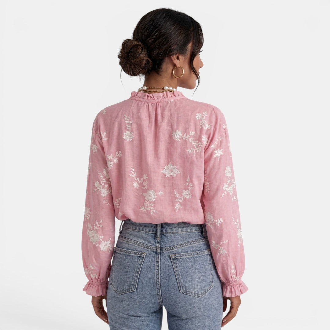 Blusa Mujer Floral Manga Farol