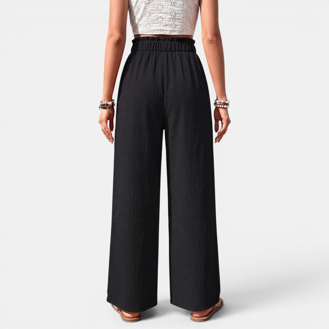 Pantalón Mujer Pierna Ancha Cuadros