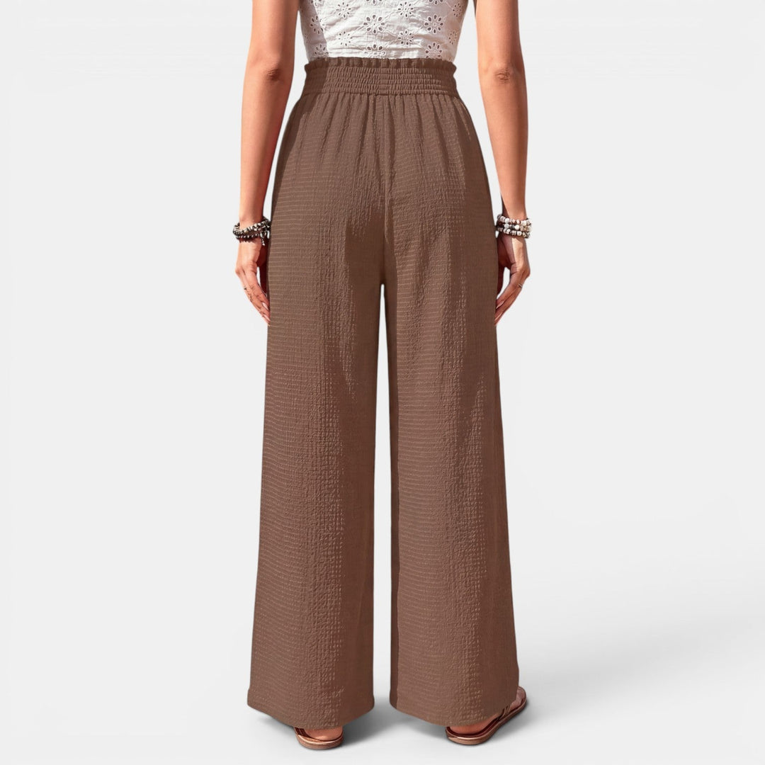 Pantalón Mujer Pierna Ancha Cuadros