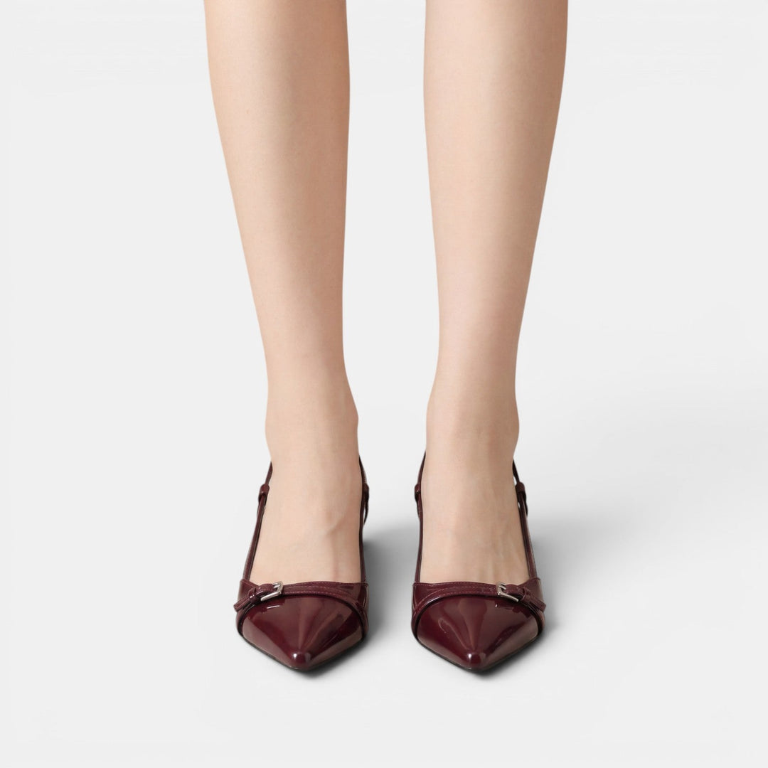 Sandalias Mujer Rojo Tacón Medio
