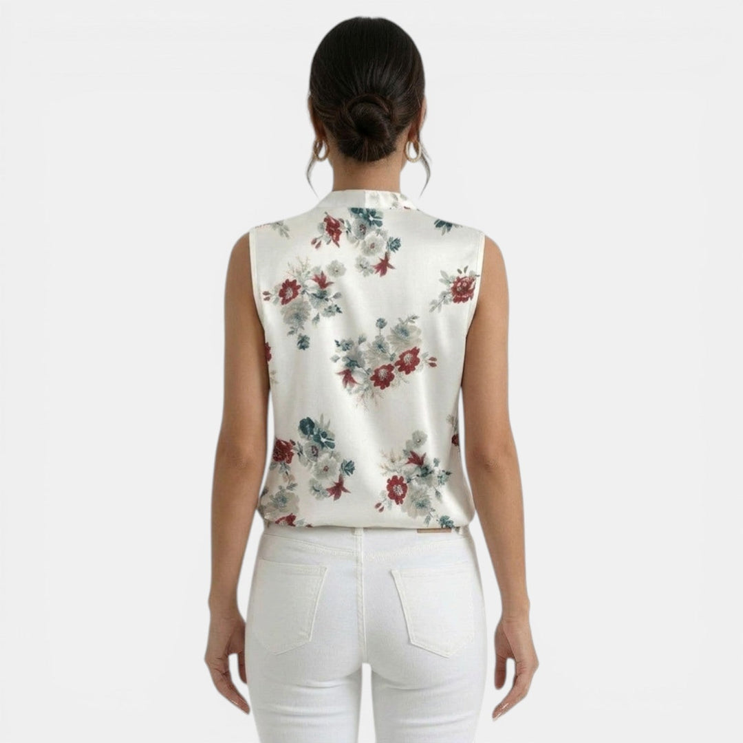Top Mujer Verano Cuello V Estampado